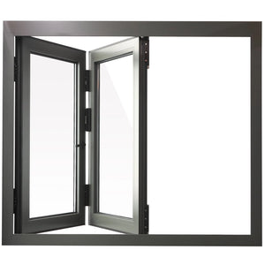 PVC Door and Window Aluminum Bifold Window 60"Wx48"H - OUT SWING FROM EXTERIOR VIEW image