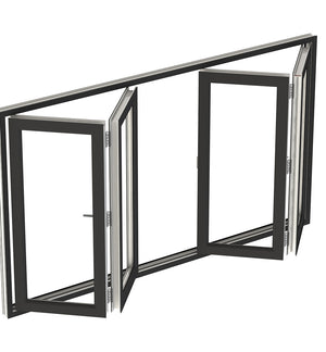PVC Door and Window Aluminum Bifold Window 96"Wx48"H - OUT SWING FROM EXTERIOR VIEW image 2