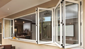 PVC Door and Window Aluminum Bifold Window 96"Wx36"H - OUT SWING FROM EXTERIOR VIEW image 2