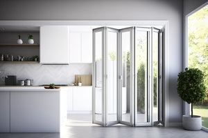 Aluminum Bifold Door 120"Wx96"H - OUT SWING FROM EXTERIOR VIEW image 2