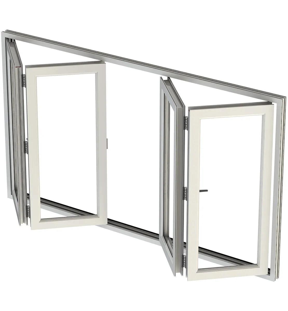 PVC Door and Window Aluminum Bifold Window 96"Wx36"H - OUT SWING FROM EXTERIOR VIEW image 0