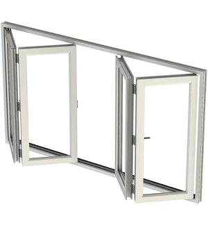 PVC Door and Window Aluminum Bifold Window 96"Wx36"H - OUT SWING FROM EXTERIOR VIEW image 0