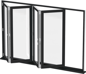 PVC Door and Window Aluminum Bifold Window 96"Wx48"H - OUT SWING FROM EXTERIOR VIEW image 4