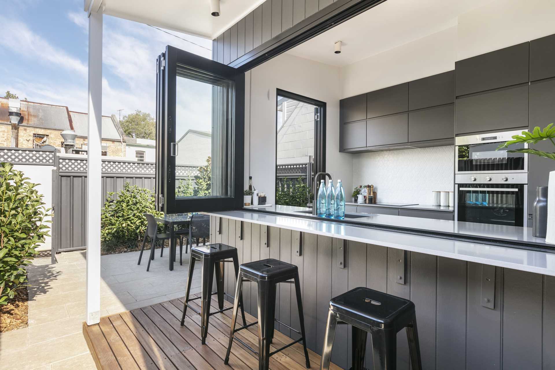 PVC Door and Window Aluminum Bifold Window 96"Wx36"H - OUT SWING FROM EXTERIOR VIEW image 9