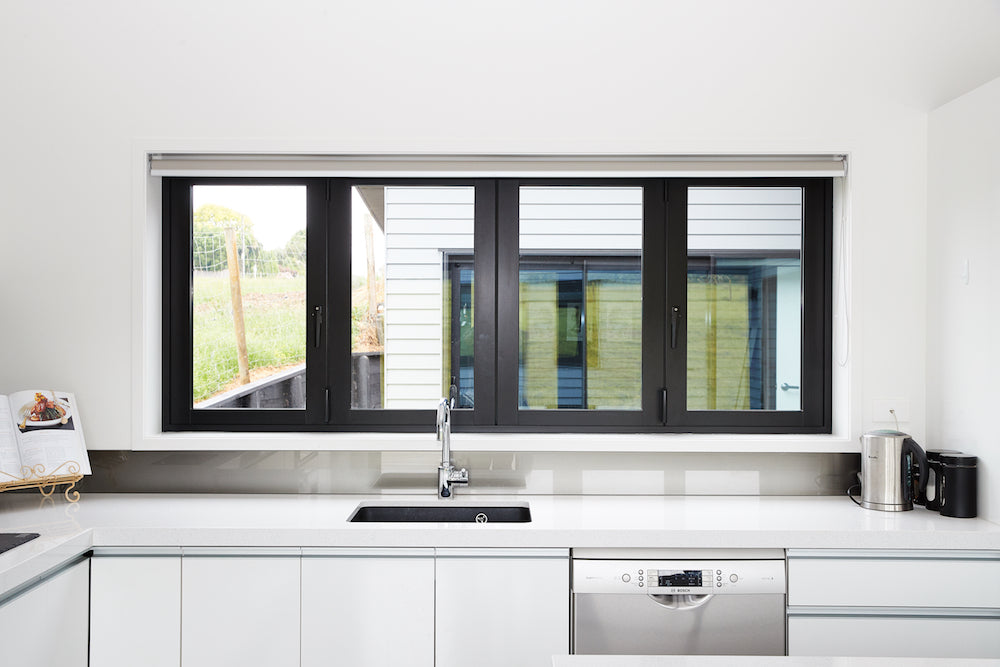 PVC Door and Window Aluminum Bifold Window 96"Wx36"H - OUT SWING FROM EXTERIOR VIEW image 6