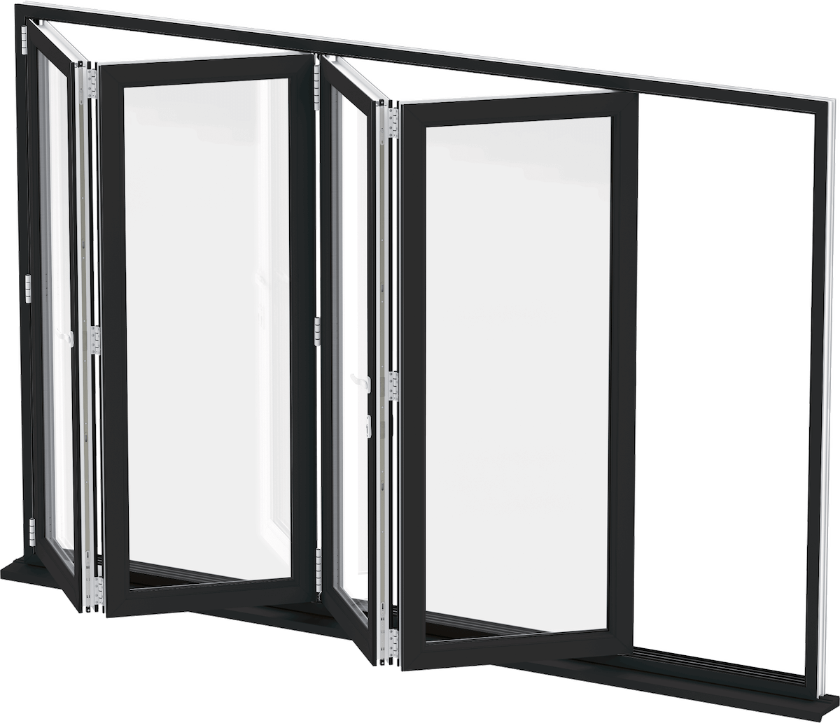 PVC Door and Window Aluminum Bifold Window 72"Wx36"H - OUT SWING FROM EXTERIOR VIEW image 0