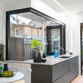 PVC Door and Window Aluminum Bifold Window 60"Wx48"H - OUT SWING FROM EXTERIOR VIEW image