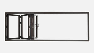 PVC Door and Window Aluminum Bifold Window 96"Wx36"H - OUT SWING FROM EXTERIOR VIEW image