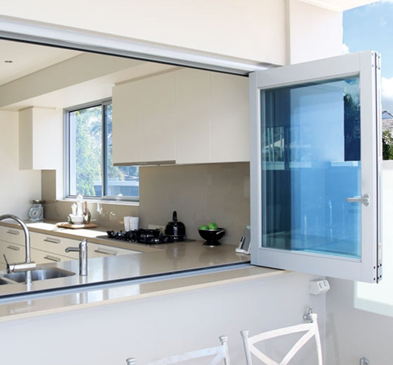 PVC Door and Window Aluminum Bifold Window 60"Wx48"H - OUT SWING FROM EXTERIOR VIEW image