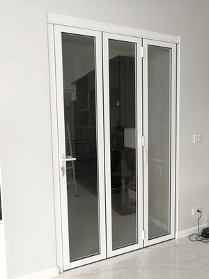 Aluminum Bifold Door 120"Wx80"H - OUT SWING FROM EXTERIOR VIEW image